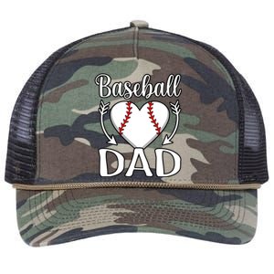 Baseball Dad Heart Sports Player Lover Coach Graphic Gift Retro Rope Trucker Hat Cap