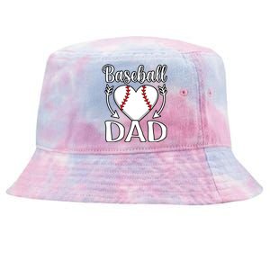 Baseball Dad Heart Sports Player Lover Coach Graphic Gift Tie-Dyed Bucket Hat