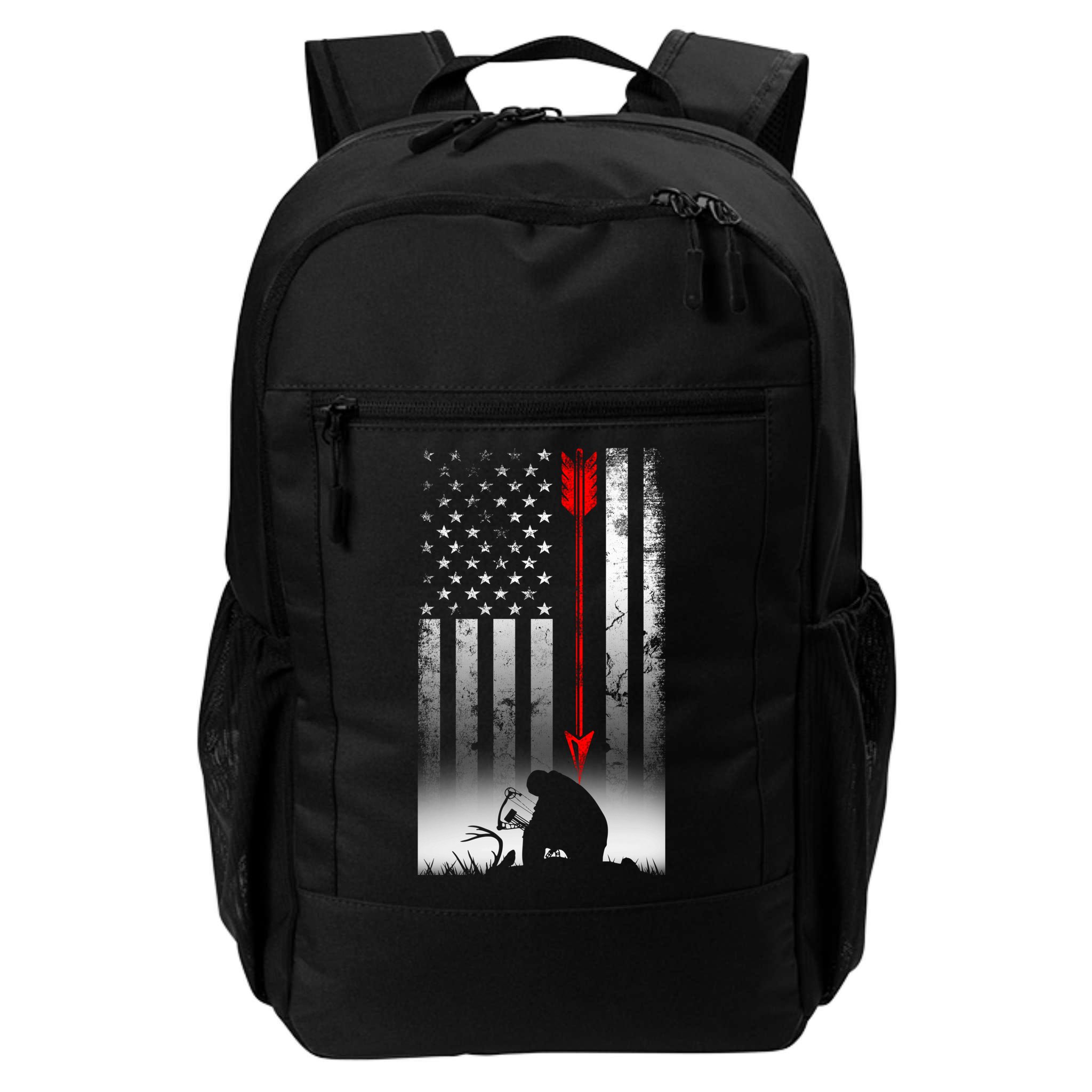 Bow Deer Hunting American Flag Gift For Bow Hunting Gift Backpack