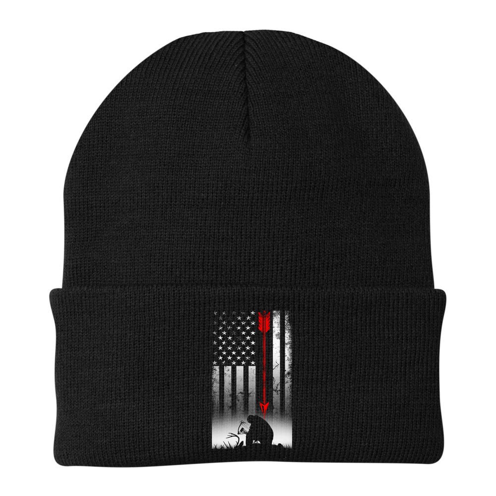 Bow Deer Hunting American Flag Gift For Bow Hunting Gift Beanie