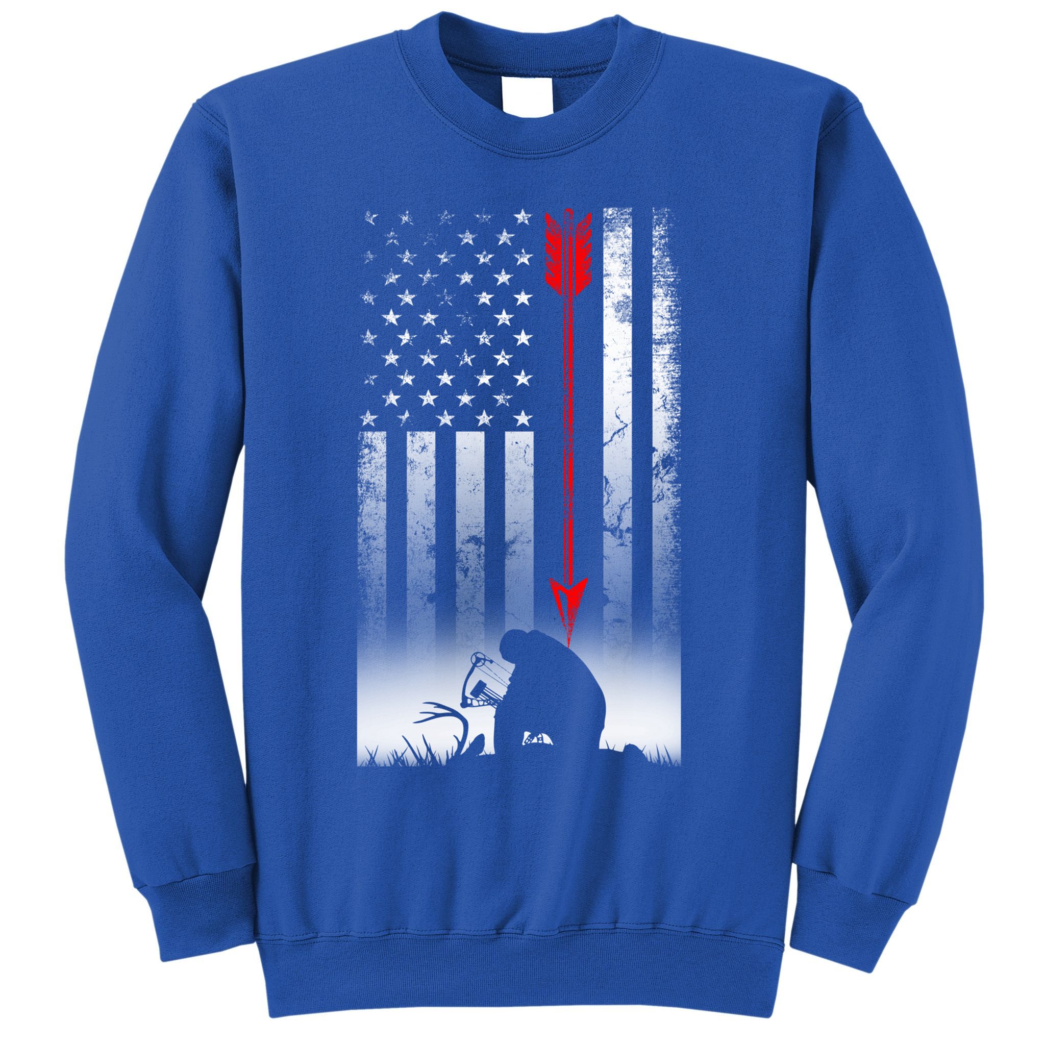 Bow Deer Hunting American Flag Gift For Bow Hunting Gift Sweatshirt