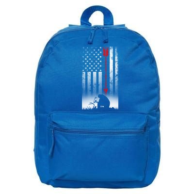 Bow Deer Hunting American Flag Gift For Bow Hunting Gift 16 in Basic Backpack