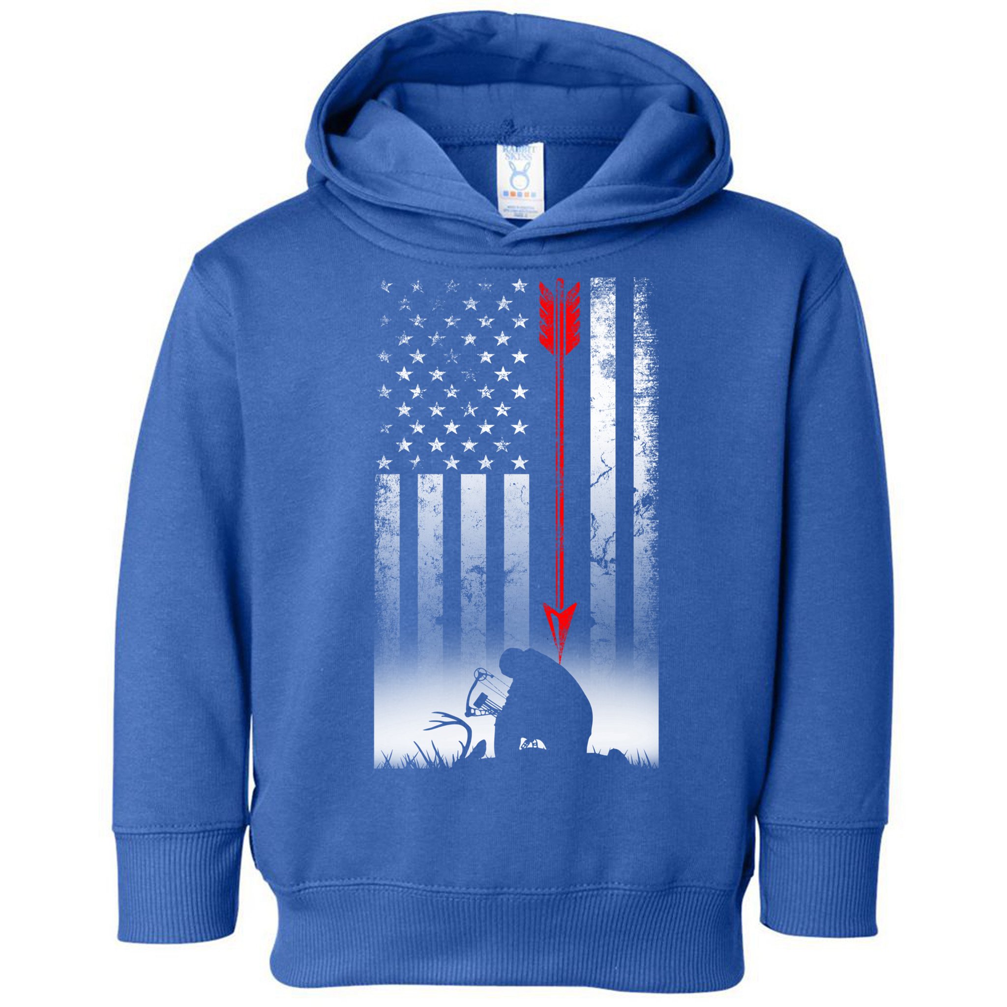 Bow Deer Hunting American Flag Gift For Bow Hunting Gift Toddler Hoodie