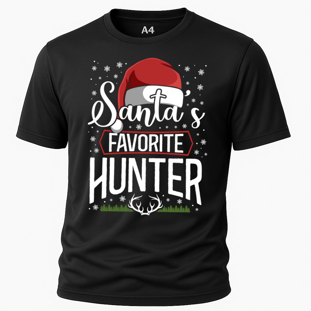 Buck Deer Hunting Hunter Christmas Vintage Santa's Favorite Gift Cooling Performance Crew T-Shirt