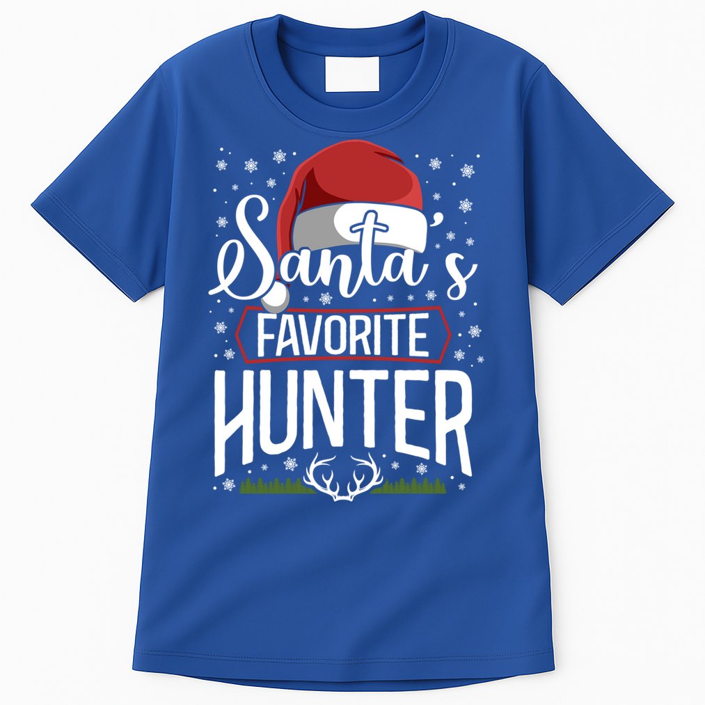 Buck Deer Hunting Hunter Christmas Vintage Santa's Favorite Gift Tall T-Shirt