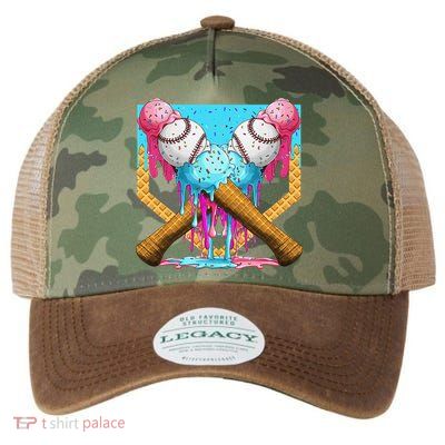 Baseball Drip Home Plate Ice Cream Sport Players  Fans Legacy Tie Dye Trucker Hat