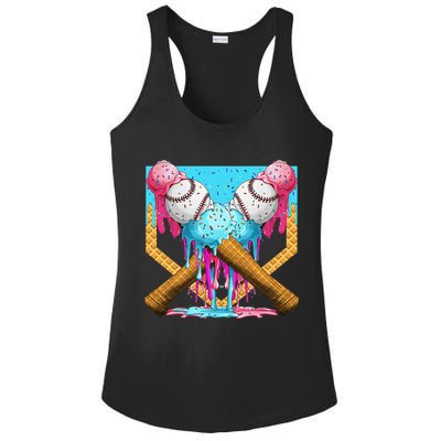 Baseball Drip Home Plate Ice Cream Sport Players  Fans Ladies PosiCharge Competitor Racerback Tank