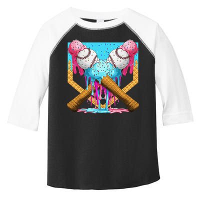 Baseball Drip Home Plate Ice Cream Sport Players  Fans Toddler Fine Jersey T-Shirt