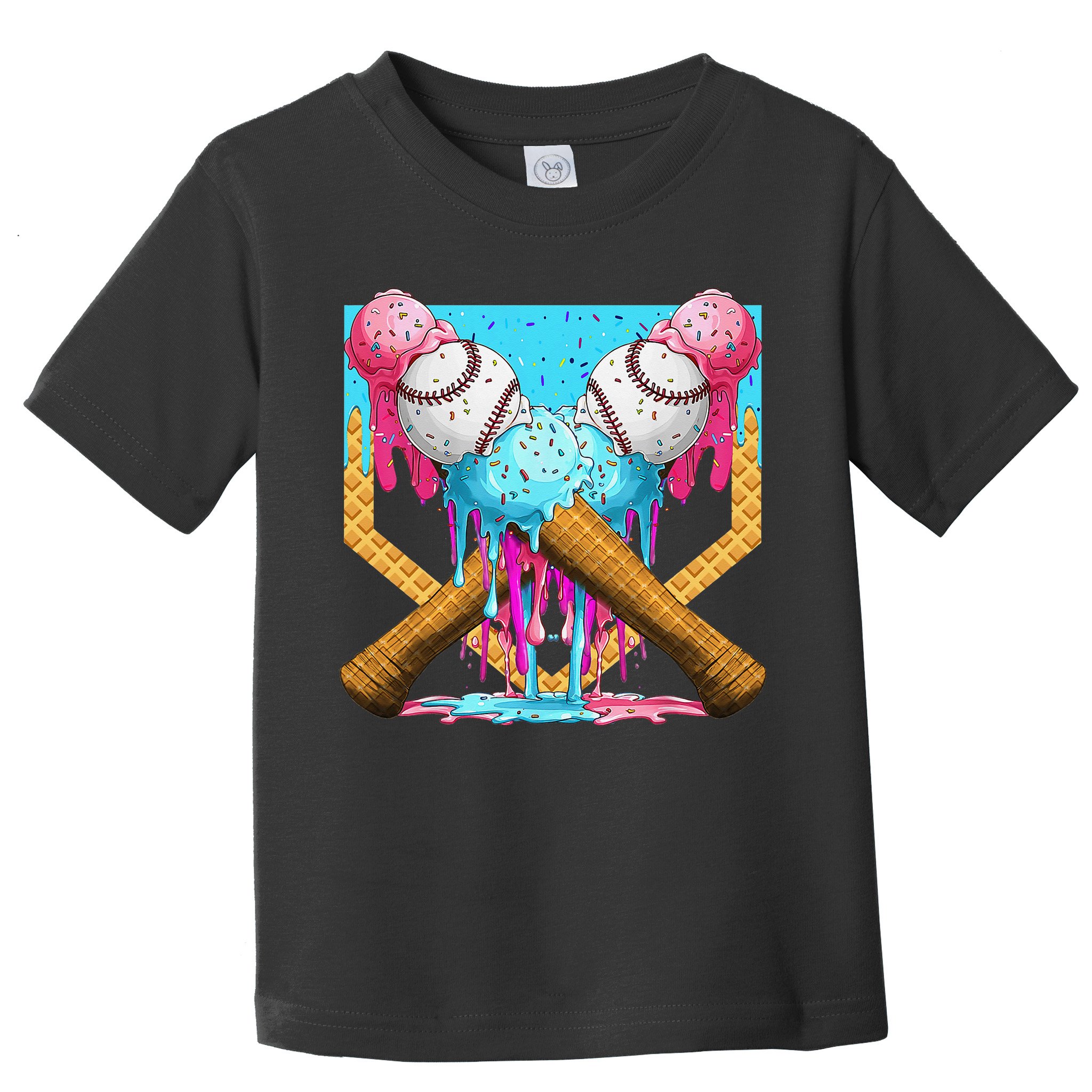 Baseball Drip Home Plate Ice Cream Sport Players  Fans Toddler T-Shirt