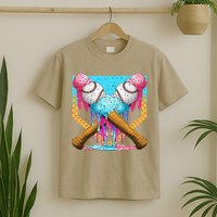 Baseball Drip Home Plate Ice Cream Sport Players  Fans T-Shirt