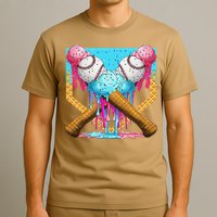 Baseball Drip Home Plate Ice Cream Sport Players  Fans T-Shirt