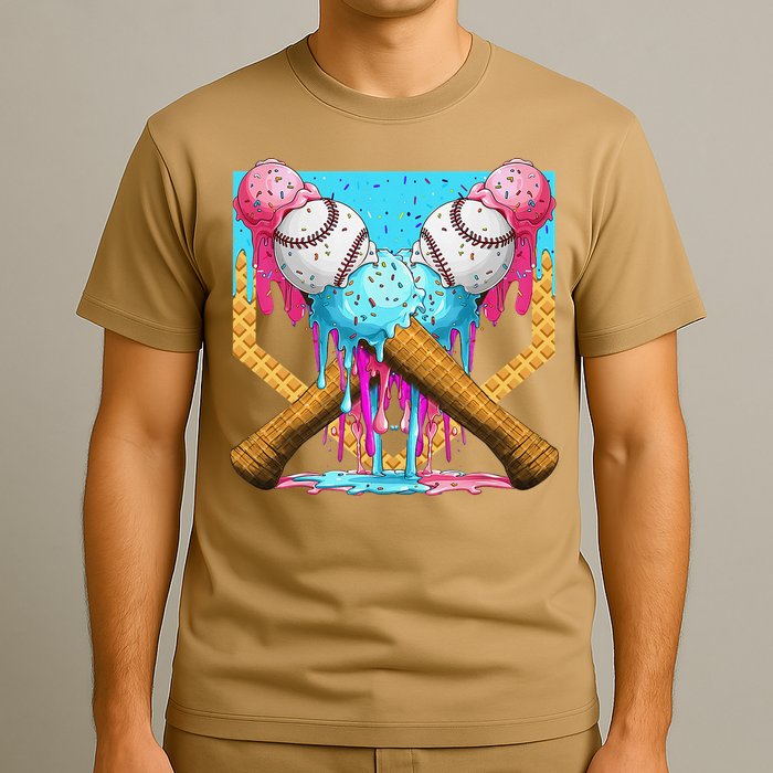 Baseball Drip Home Plate Ice Cream Sport Players  Fans T-Shirt