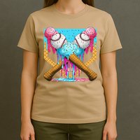 Baseball Drip Home Plate Ice Cream Sport Players  Fans T-Shirt
