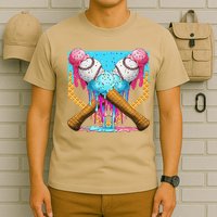 Baseball Drip Home Plate Ice Cream Sport Players  Fans T-Shirt