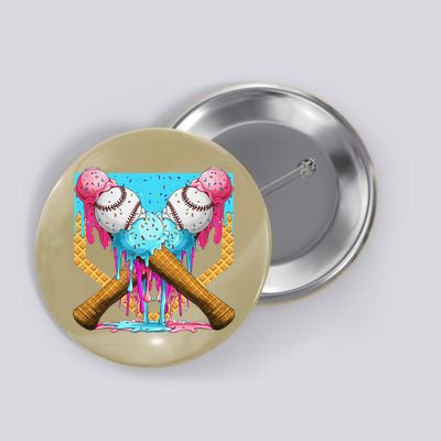Baseball Drip Home Plate Ice Cream Sport Players  Fans Button