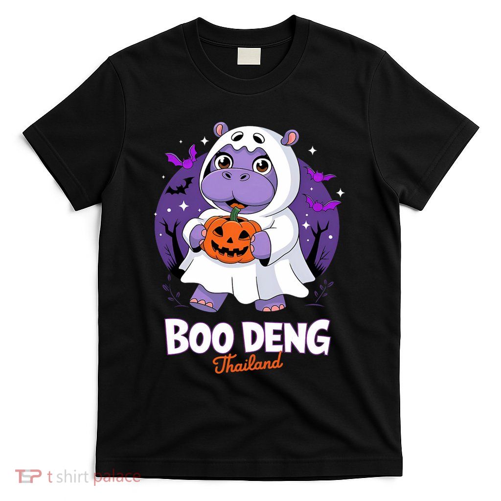 Boo Deng Halloween Costume Cute Baby Hippo Moo Deng Funny T-Shirt