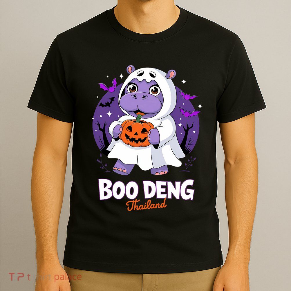 Boo Deng Halloween Costume Cute Baby Hippo Moo Deng Funny T-Shirt