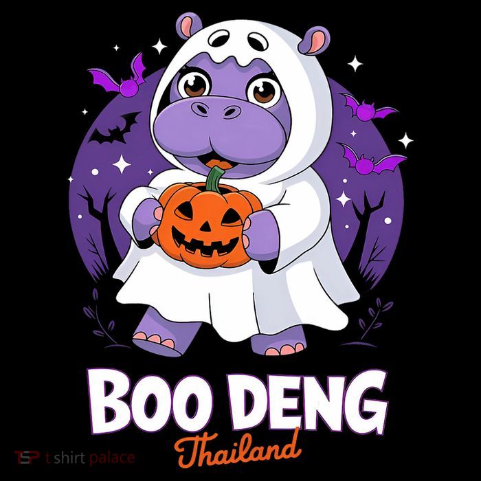 Boo Deng Halloween Costume Cute Baby Hippo Moo Deng Funny T-Shirt