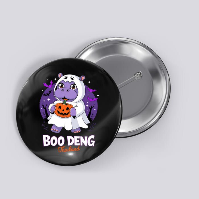 Boo Deng Halloween Costume Cute Baby Hippo Moo Deng Funny Button