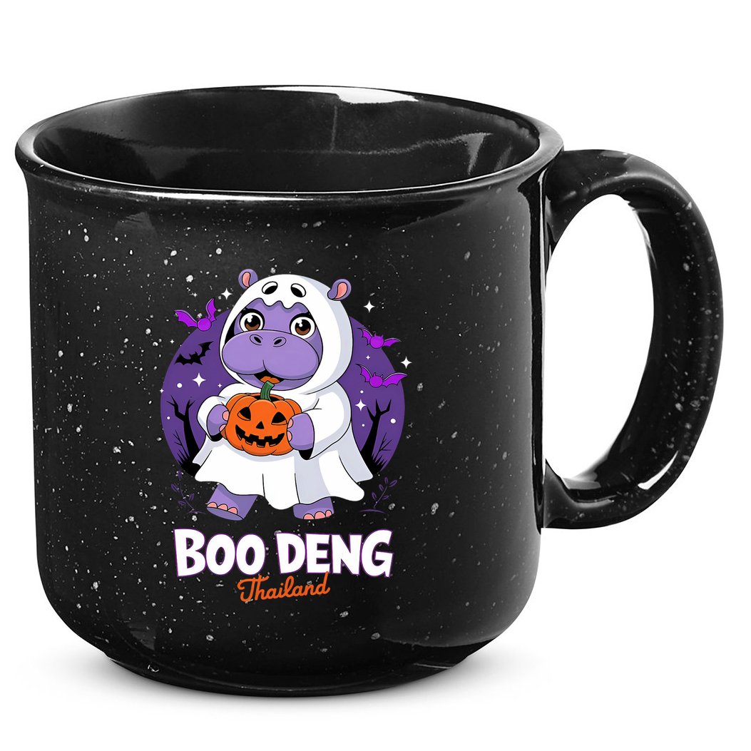 Boo Deng Halloween Costume Cute Baby Hippo Moo Deng Funny 15oz Campfire Ceramic Mug