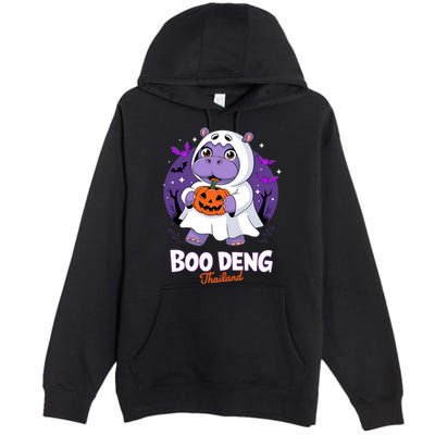 Boo Deng Halloween Costume Cute Baby Hippo Moo Deng Funny Premium Pullover Hoodie