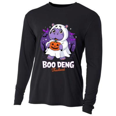 Boo Deng Halloween Costume Cute Baby Hippo Moo Deng Funny Cooling Performance Long Sleeve Crew