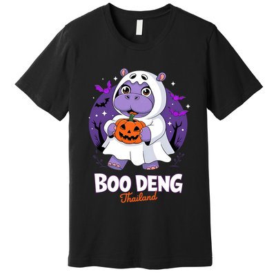 Boo Deng Halloween Costume Cute Baby Hippo Moo Deng Funny Premium T-Shirt