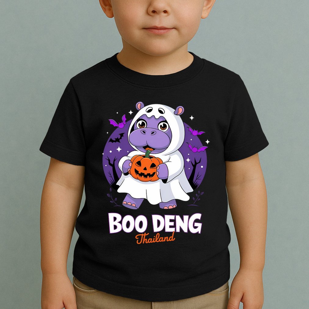 Boo Deng Halloween Costume Cute Baby Hippo Moo Deng Funny Toddler T-Shirt
