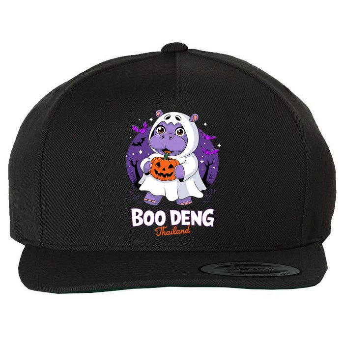 Boo Deng Halloween Costume Cute Baby Hippo Moo Deng Funny Wool Snapback Cap