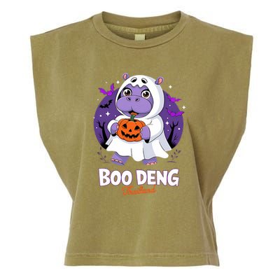 Boo Deng Halloween Costume Cute Baby Hippo Moo Deng Funny Garment-Dyed Women's Muscle Tee