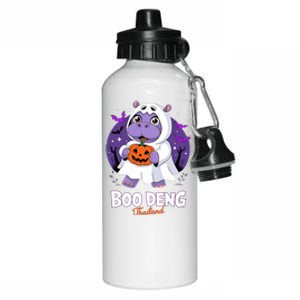 Boo Deng Halloween Costume Cute Baby Hippo Moo Deng Funny Aluminum Water Bottle