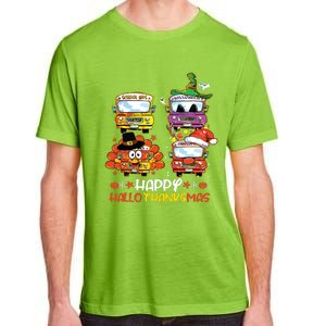 Bus Driver Happy Hallothanksmas Thanksgiving Christmas Adult ChromaSoft Performance T-Shirt