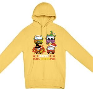 Bus Driver Happy Hallothanksmas Thanksgiving Christmas Premium Pullover Hoodie