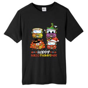 Bus Driver Happy Hallothanksmas Thanksgiving Christmas Tall Fusion ChromaSoft Performance T-Shirt