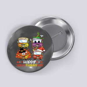 Bus Driver Happy Hallothanksmas Thanksgiving Christmas Button