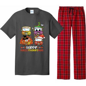 Bus Driver Happy Hallothanksmas Thanksgiving Christmas Pajama Set