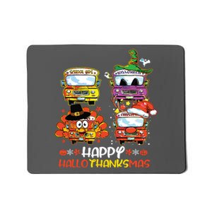 Bus Driver Happy Hallothanksmas Thanksgiving Christmas Mousepad