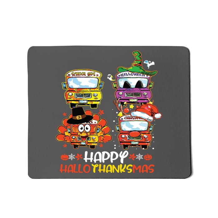 Bus Driver Happy Hallothanksmas Thanksgiving Christmas Mousepad