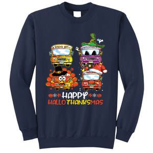 Bus Driver Happy Hallothanksmas Thanksgiving Christmas Sweatshirt