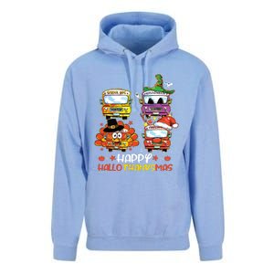 Bus Driver Happy Hallothanksmas Thanksgiving Christmas Unisex Surf Hoodie