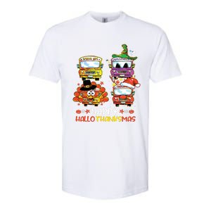 Bus Driver Happy Hallothanksmas Thanksgiving Christmas Softstyle CVC T-Shirt