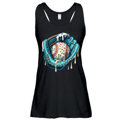 Baseball Drip Home Plate Ice Cream Respect The Drip Ladies Essential Flowy Tank