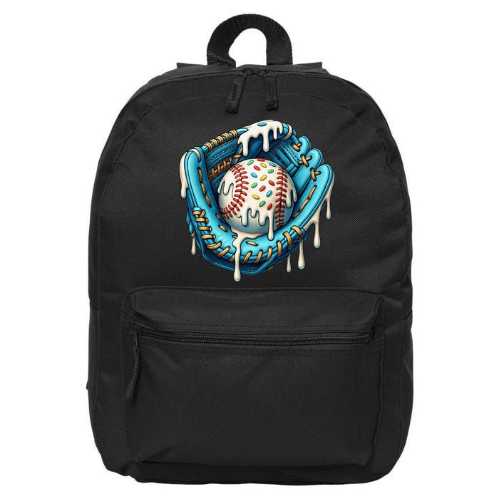 Baseball Drip Home Plate Ice Cream Respect The Drip 16 in Basic Backpack