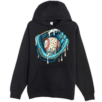 Baseball Drip Home Plate Ice Cream Respect The Drip Premium Pullover Hoodie