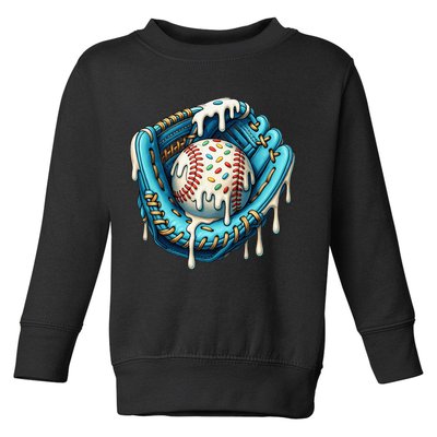 Baseball Drip Home Plate Ice Cream Respect The Drip Toddler Sweatshirt