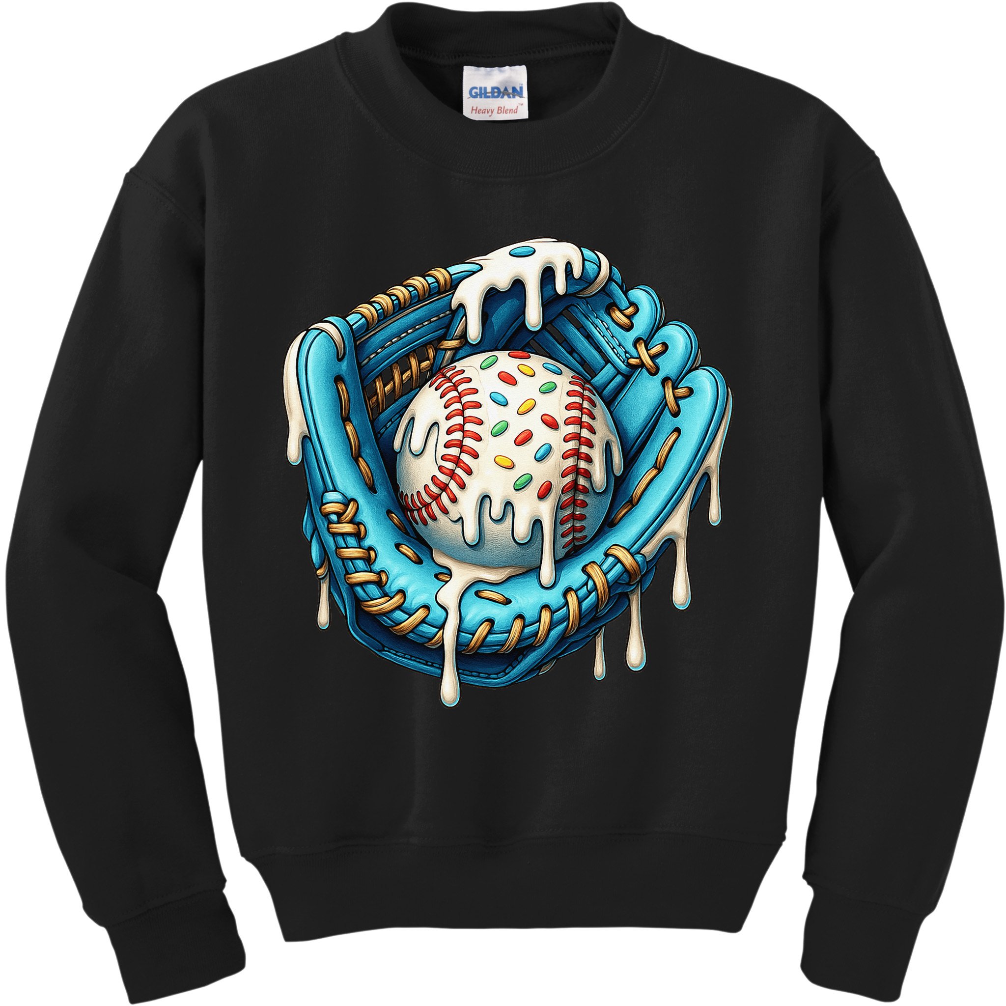 Baseball Drip Home Plate Ice Cream Respect The Drip Kids Sweatshirt