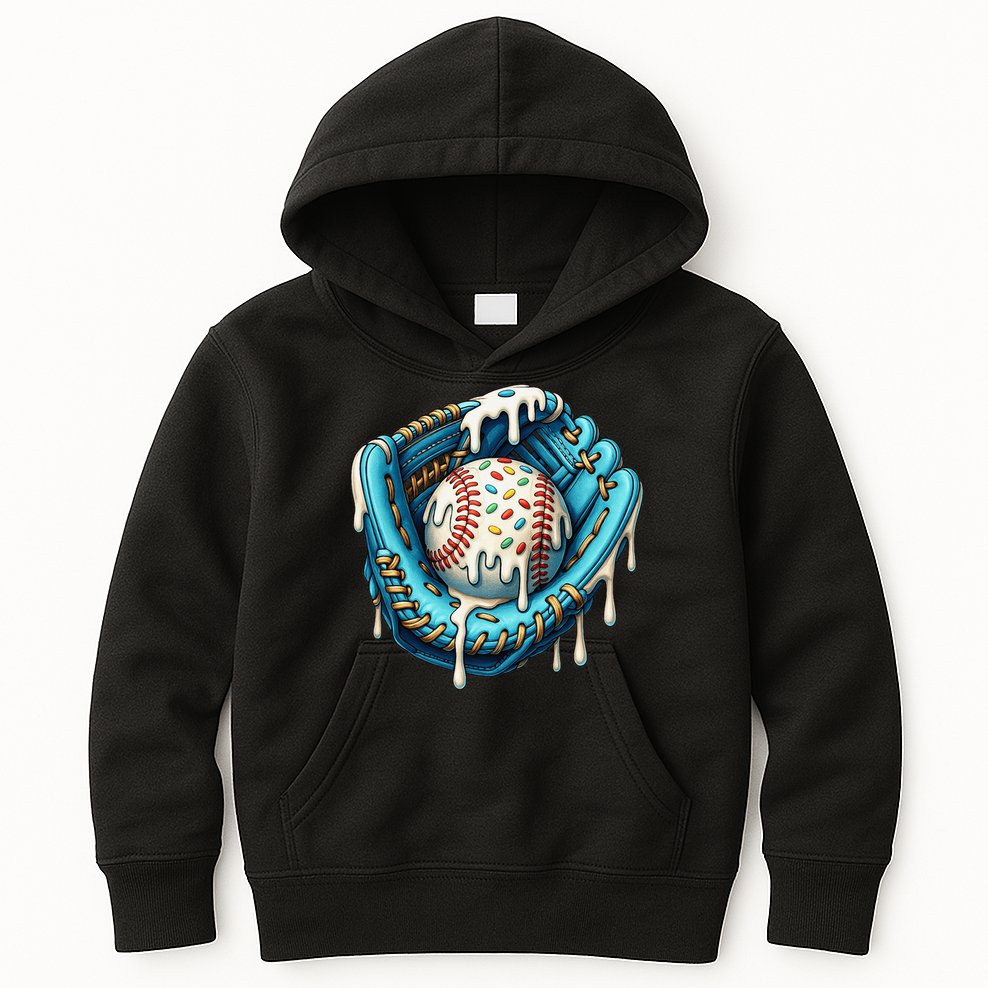 Baseball Drip Home Plate Ice Cream Respect The Drip Kids Hoodie