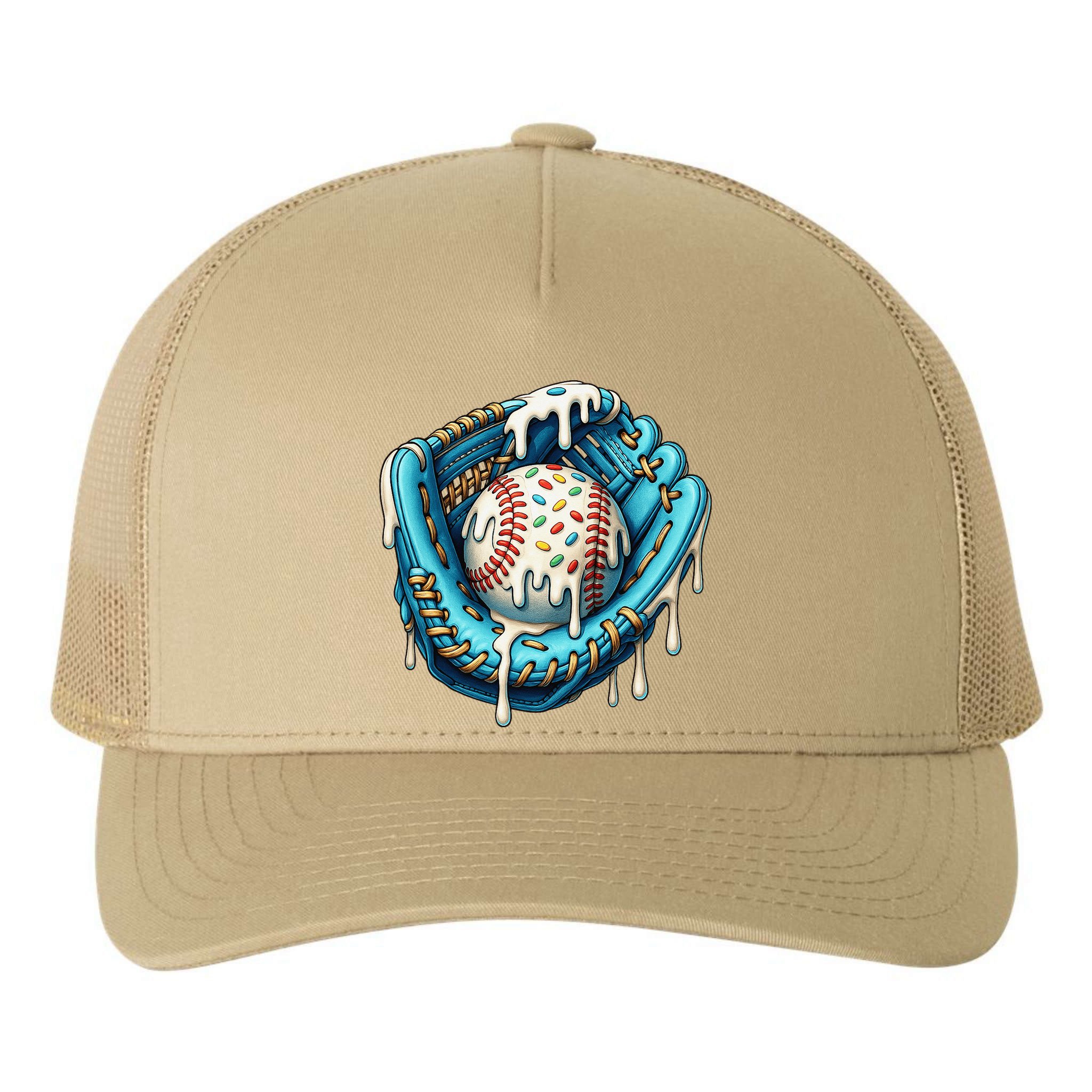 Baseball Drip Home Plate Ice Cream Respect The Drip Yupoong Adult 5-Panel Trucker Hat