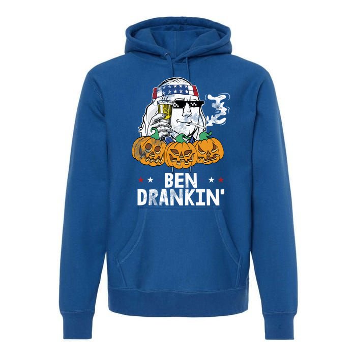 Ben Drankin Halloween Costume Ing Beer Smoking Weed Gift Premium Hoodie