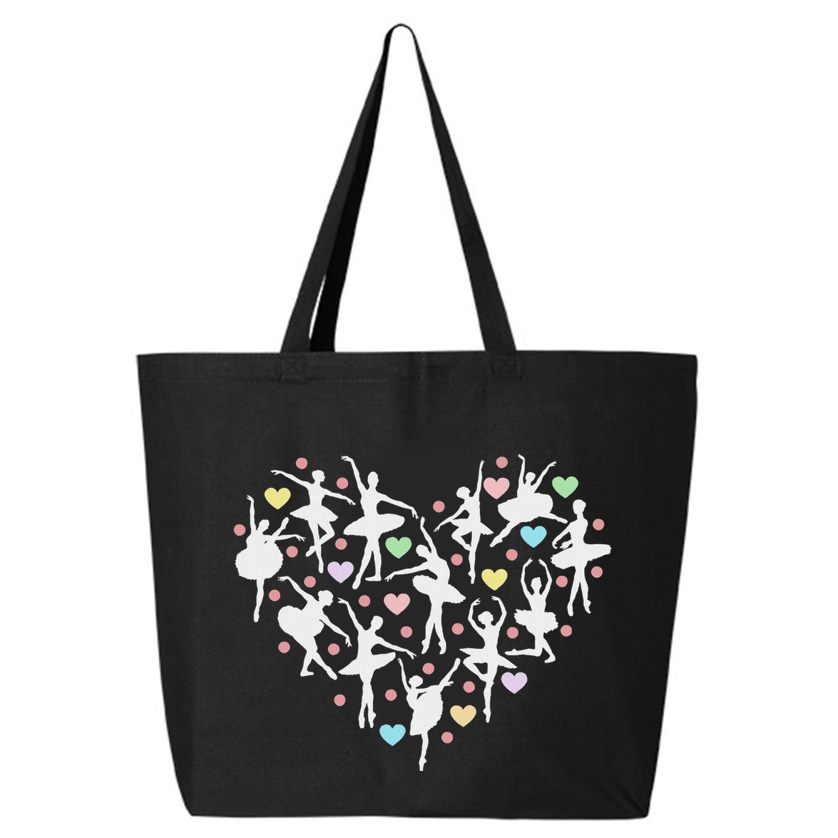 Ballerina Dancer Heart Valentines Day 25L Jumbo Tote